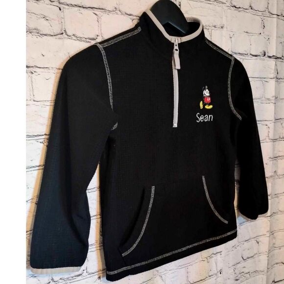 The Disney Store Mickey Mouse 1/4 Zip Pullover Size Small Monogrammed Sean - Picture 2 of 8